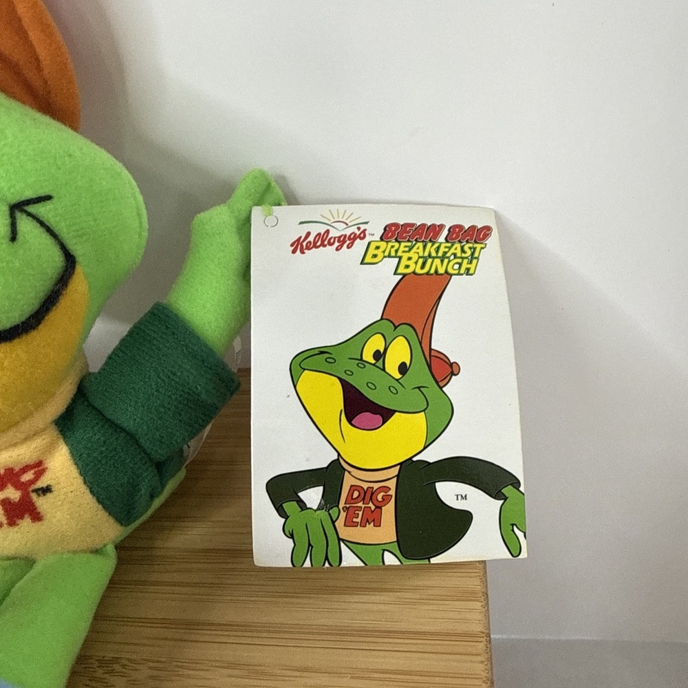 Vintage Dig 'Em Frog Beanie Plush 8" Kelloggs Sugar Smacks Cereal Mascot 1997 - Picture 2 of 5